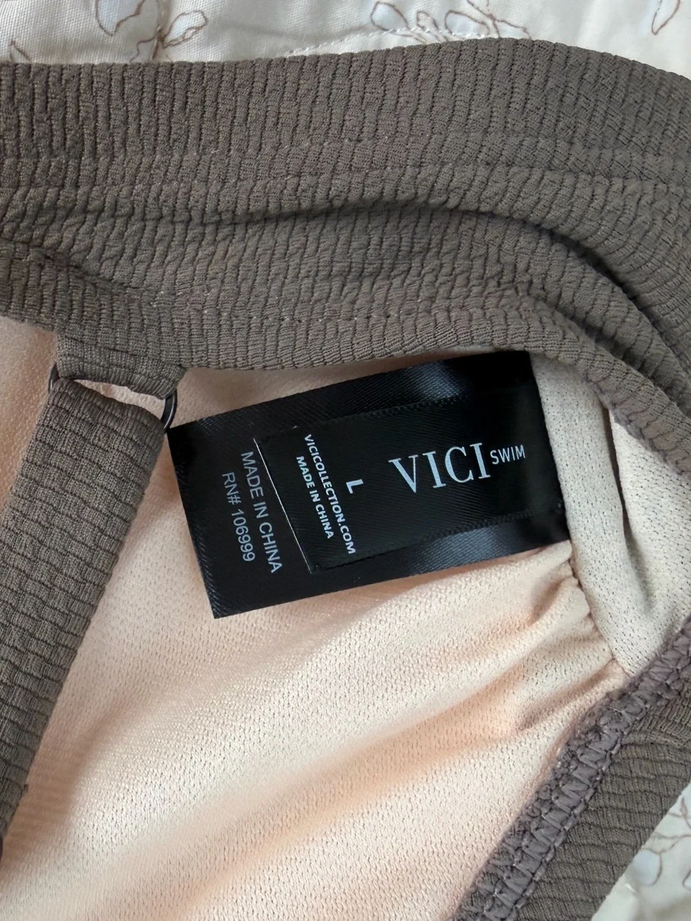 Vici Ribbed Bikini Set in Charcoal (Dark Gray)